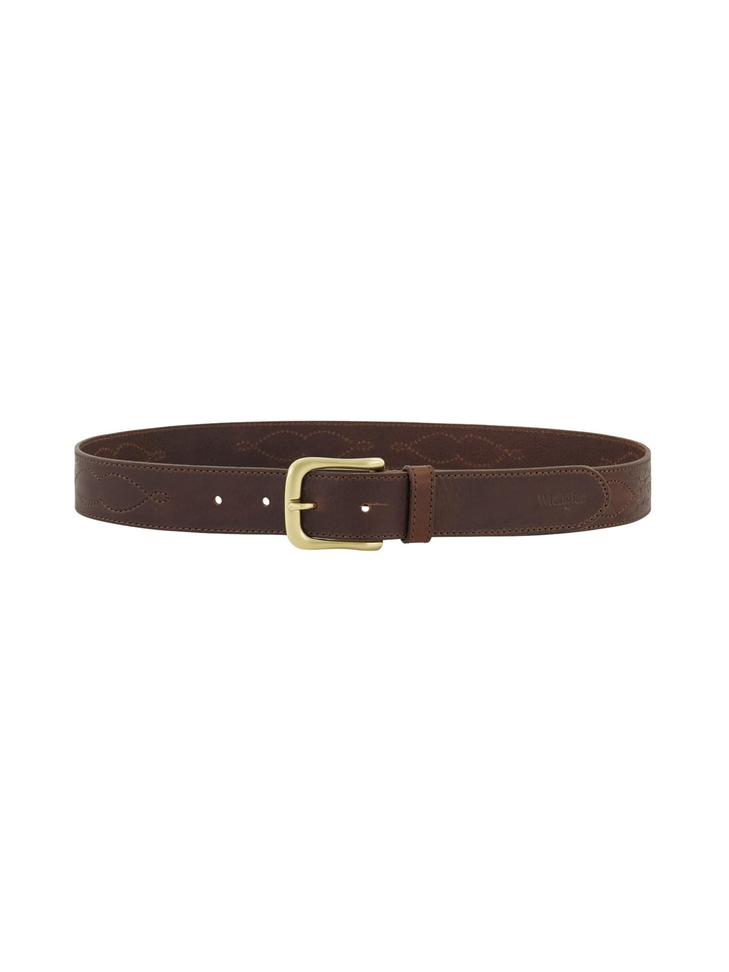 WRANGLER Belt 'Western Stitch' in Brown