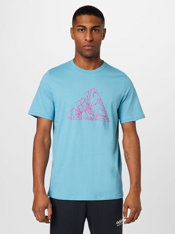 ADIDAS PERFORMANCE Funkcionalna majica 'Pass Rock' | modra barva: sprednja stran