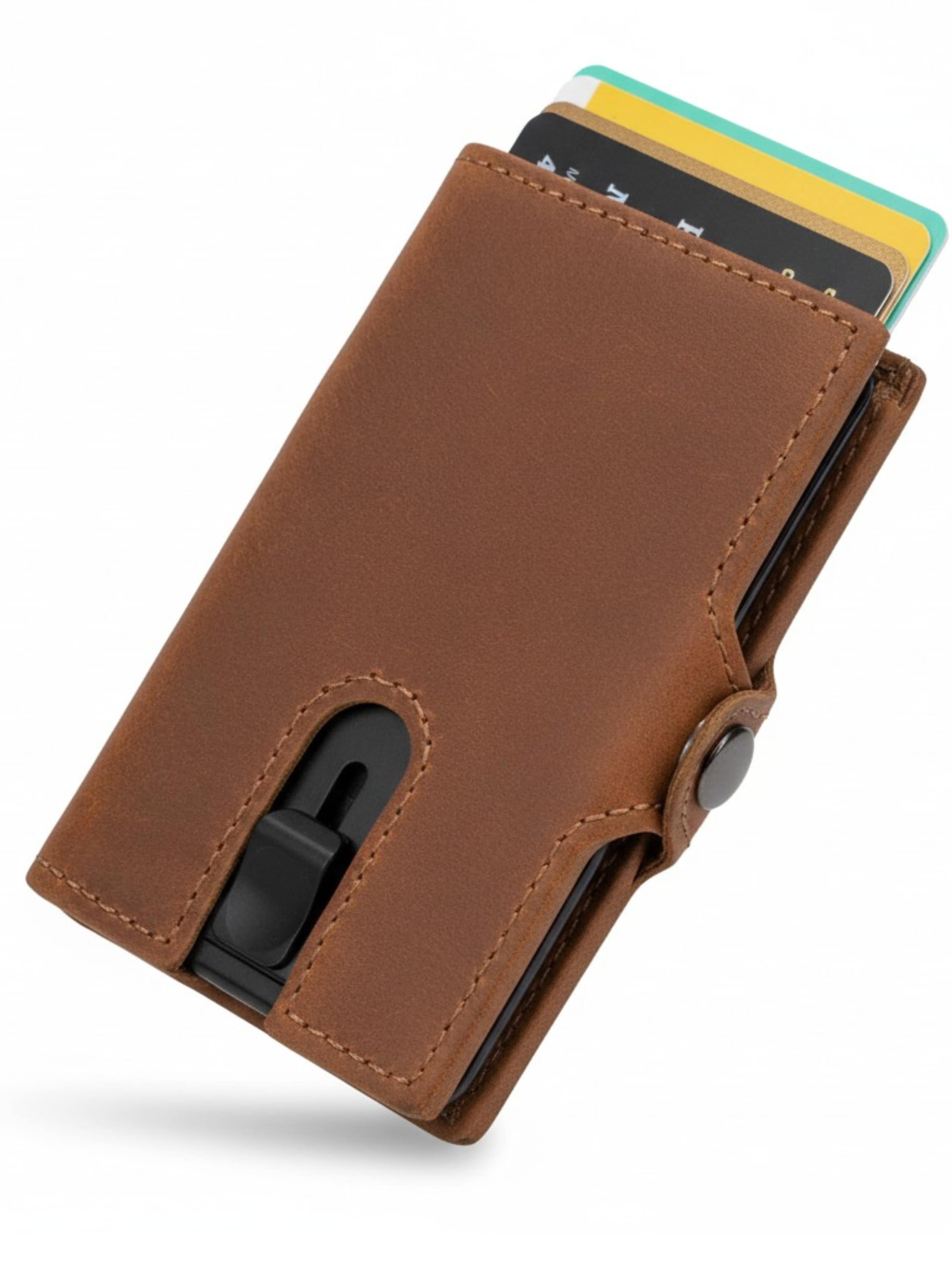 Ella Eisvogel Wallet in Brown: front