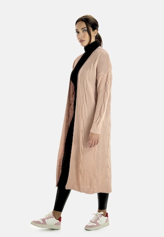 Elara Gebreid vest in Roze