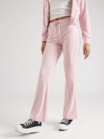 Gina Tricot Flared Broek in Roze: voorkant