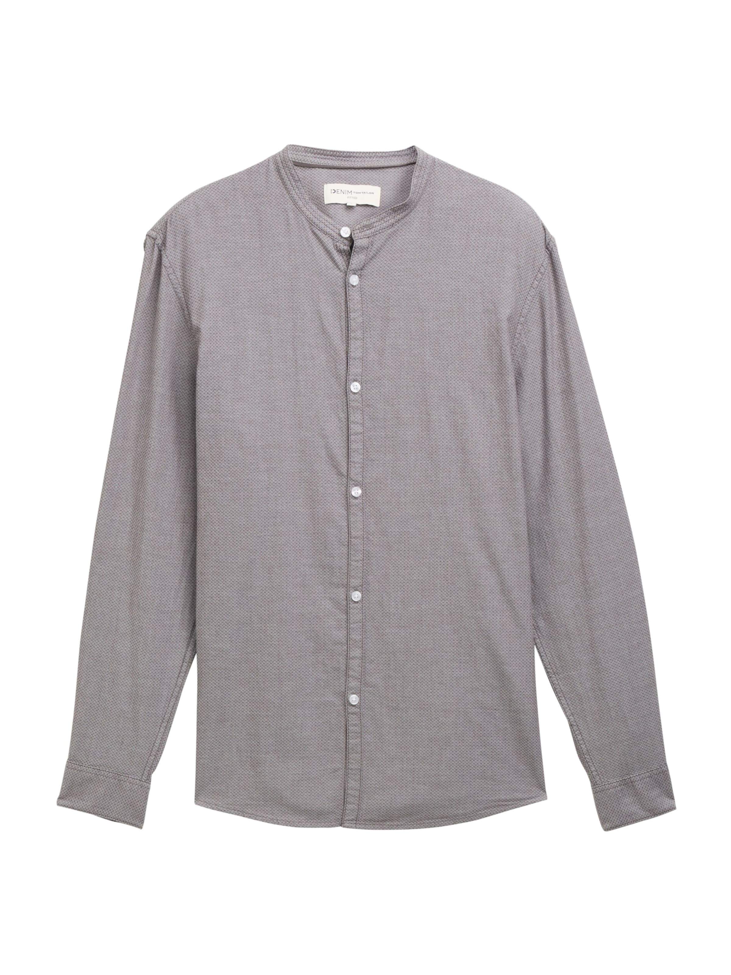 TOM TAILOR DENIM Úzky strih Košeľa - Sivá: predná strana