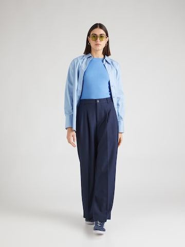 Noisy may Wide leg Pleat-Front Pants 'LAYTON' in Blue