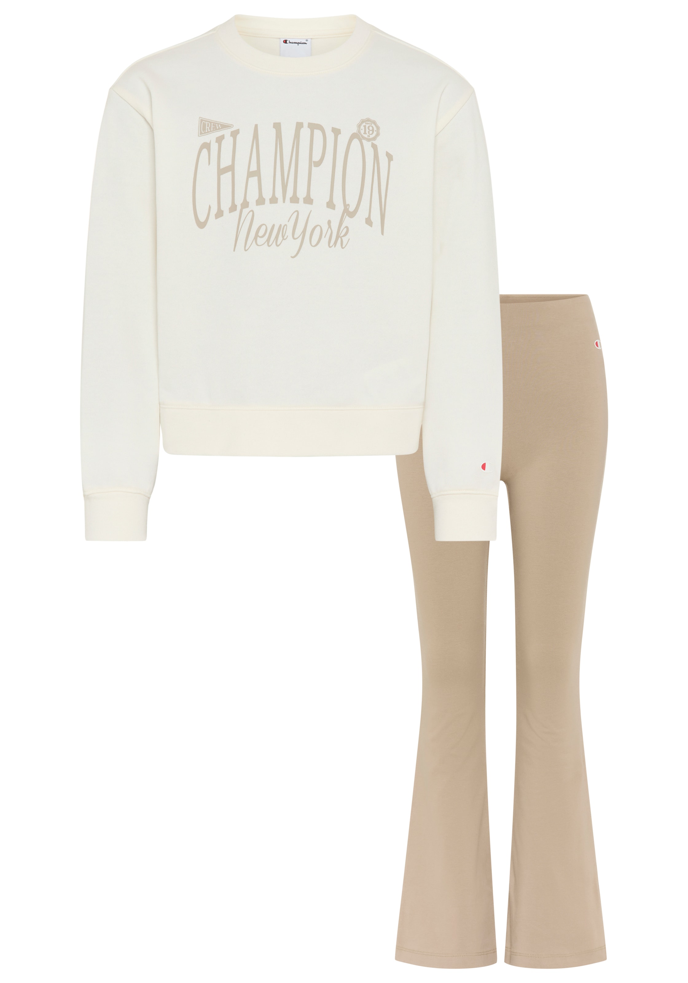 Champion Authentic Athletic Apparel Sweatsuit in Beige: front