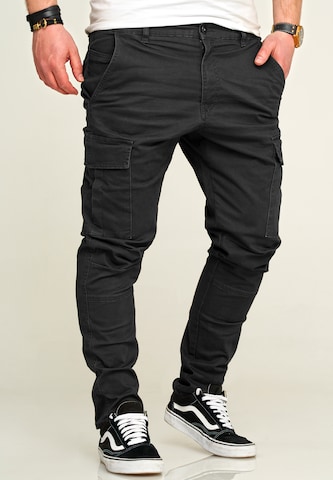 behype Regular Cargo Pants 'BHAZUNA' in Black