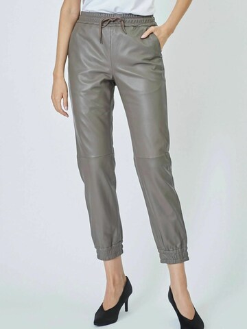 co'couture Tapered Broek 'Shiloh' in Grijs: voorkant