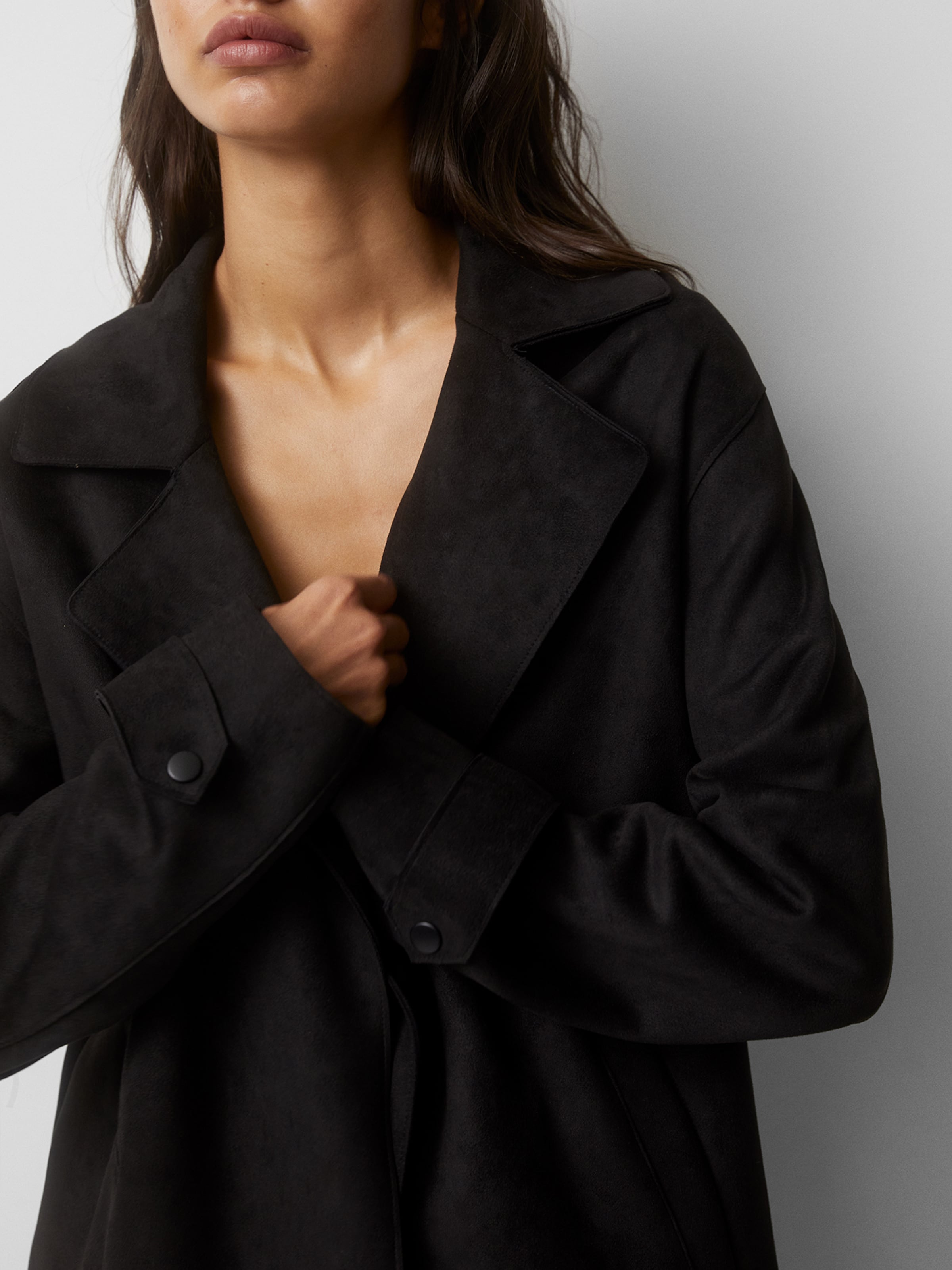 Manteau mi saison Pull Bear en Noir ABOUT YOU