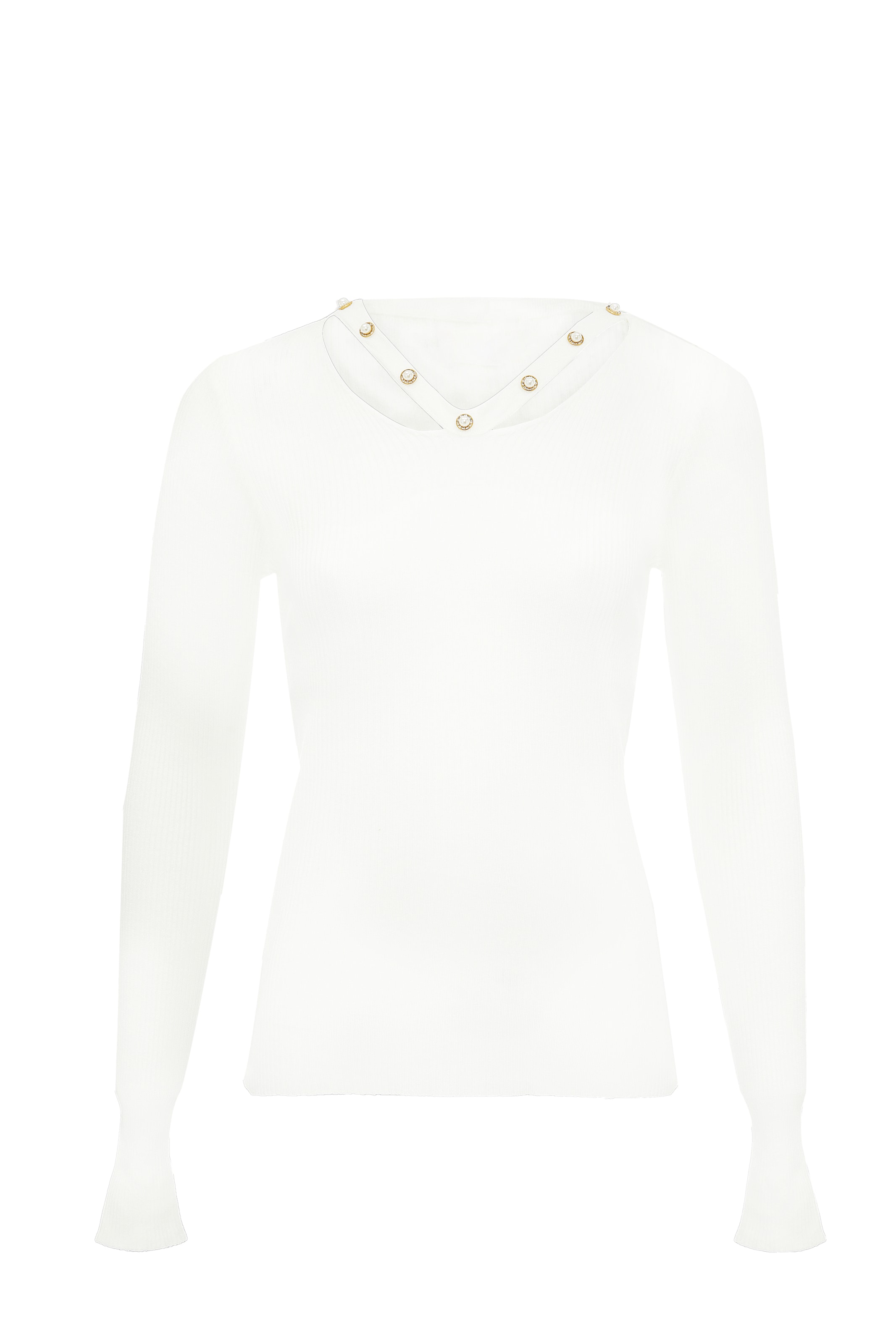 leo selection Sweater in White: front