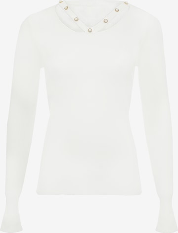 leo selection Sweater in White: front