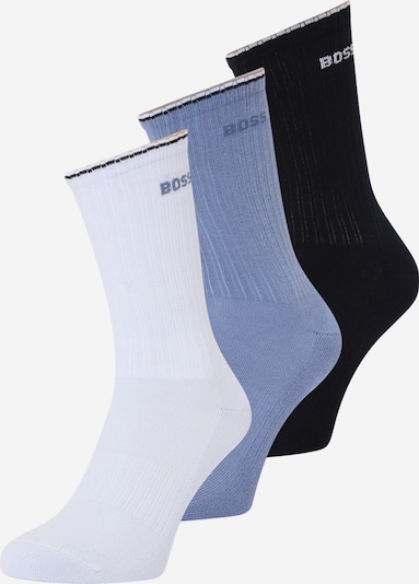 BOSS Čarape u pastelno plava / crna / bijela, Pregled proizvoda