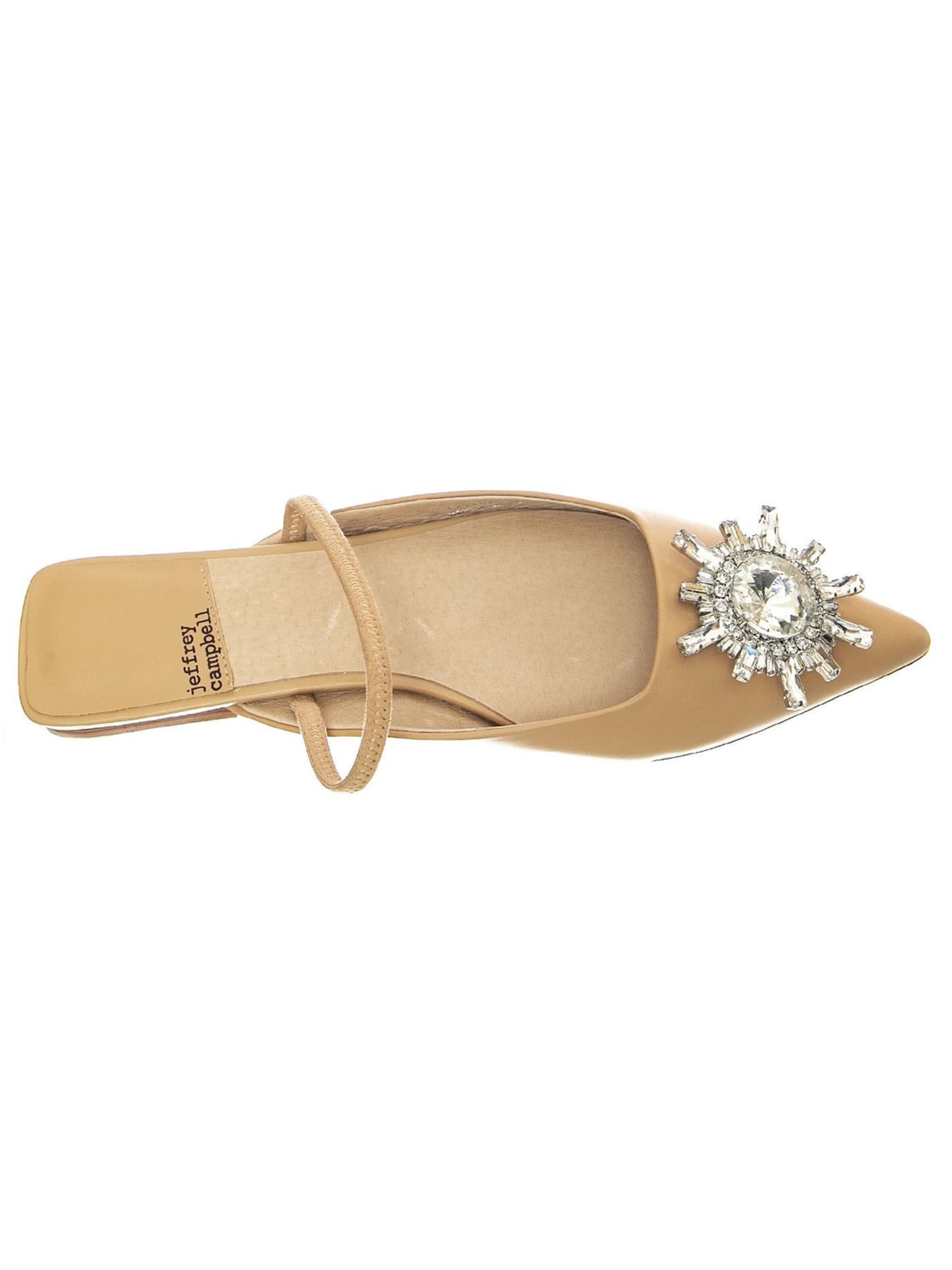 Jeffrey Campbell Sandały 'W' Latira Beige Silver Kid Leather + Fabric Sandals' w kolorze beżowy
