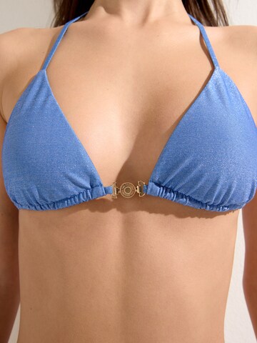 CALZEDONIA Triangel Bikinitop 'GOLDEN GLOW' in Blau