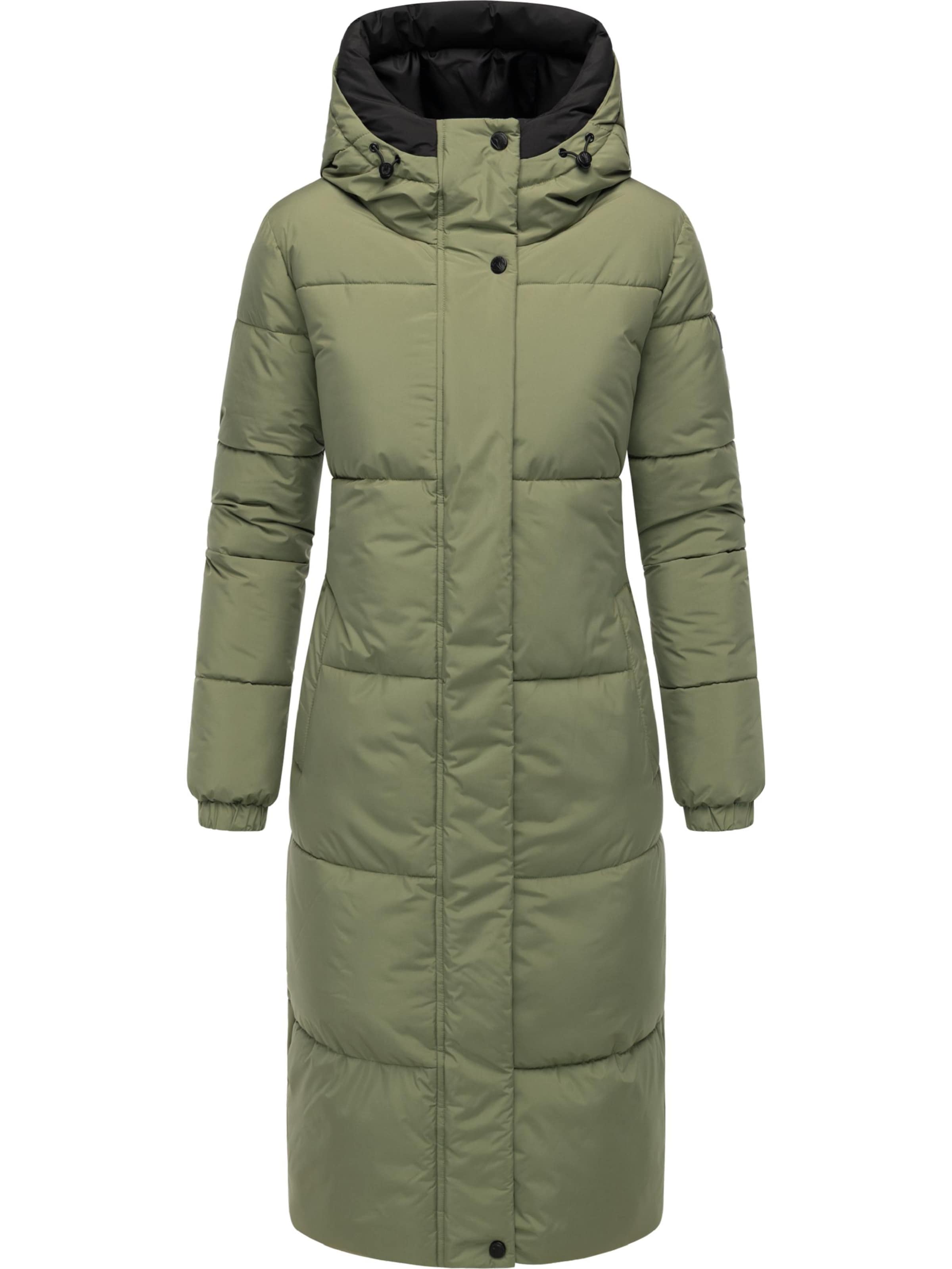 NAVAHOO Winter coat 'Taublüte XIV' in Green: front