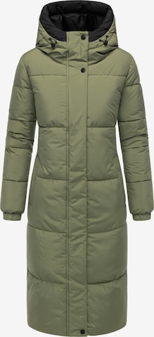 NAVAHOO Wintermantel 'Taublüte XIV' in Grün: Vorderseite