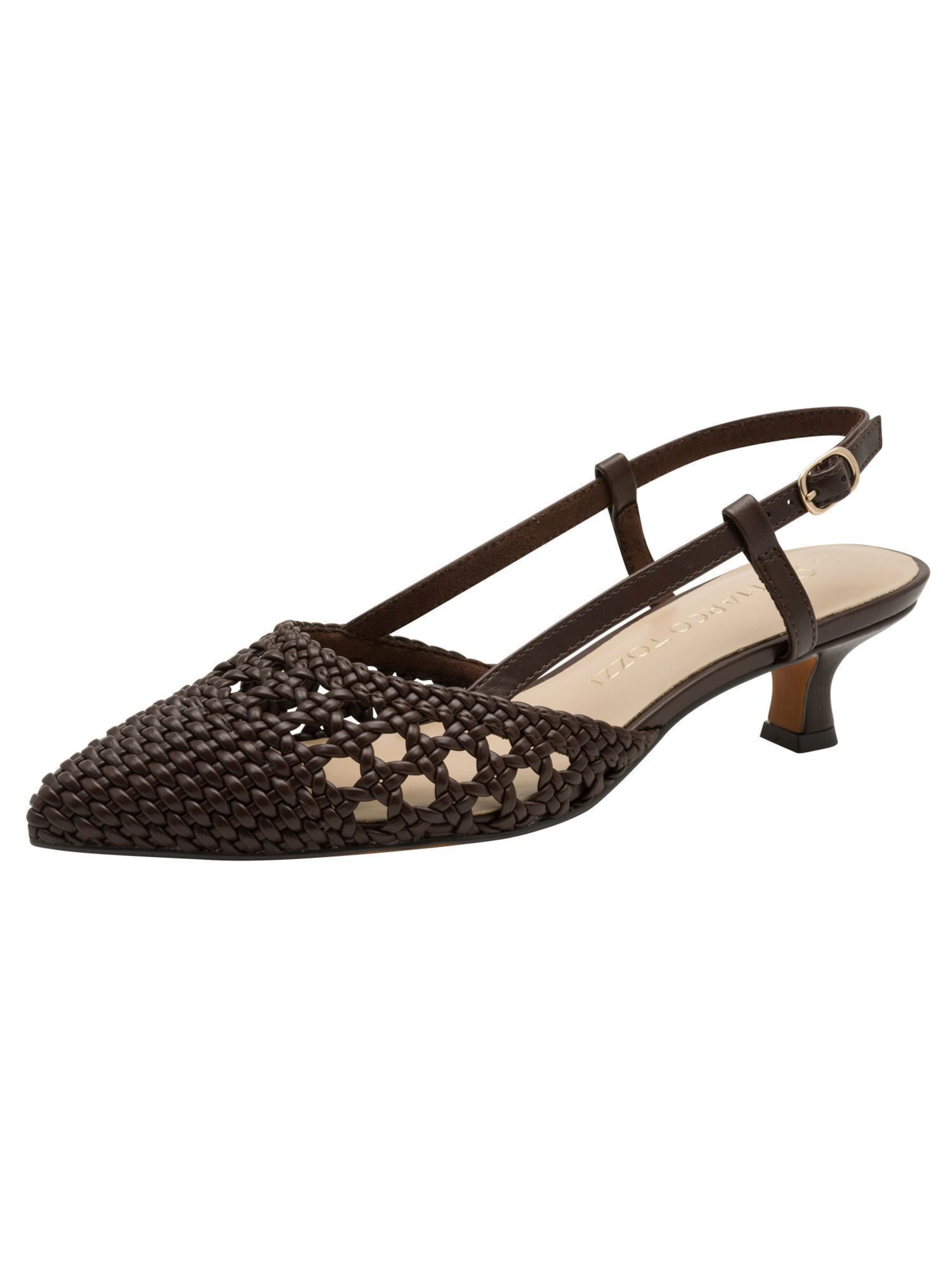 MARCO TOZZI Escarpins à bride arrière en brun foncé, Vue avec produit