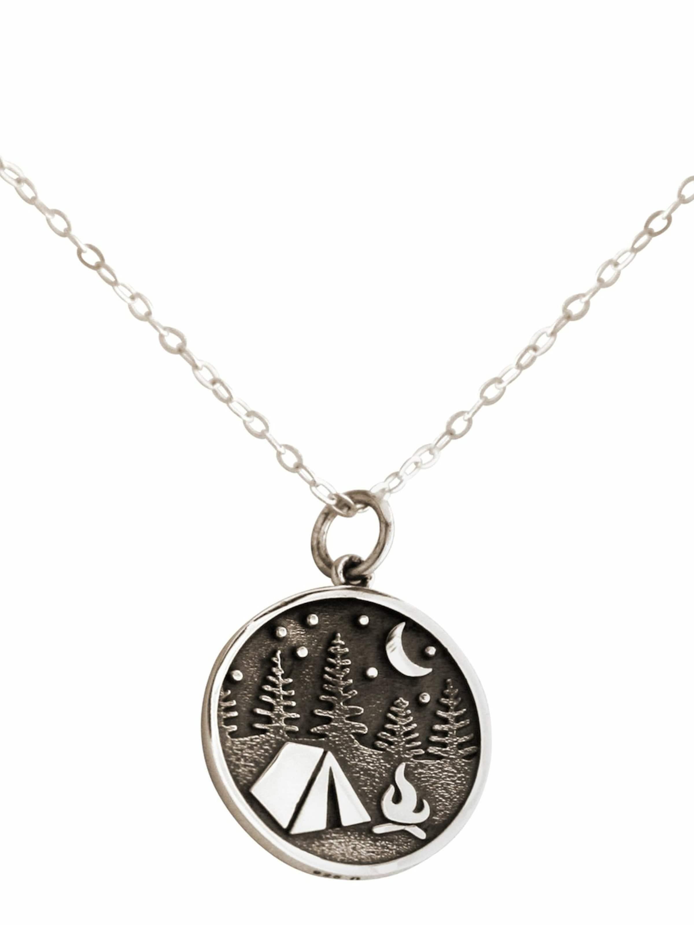 Gemshine Hangers 'Camping' in Zilver: voorkant