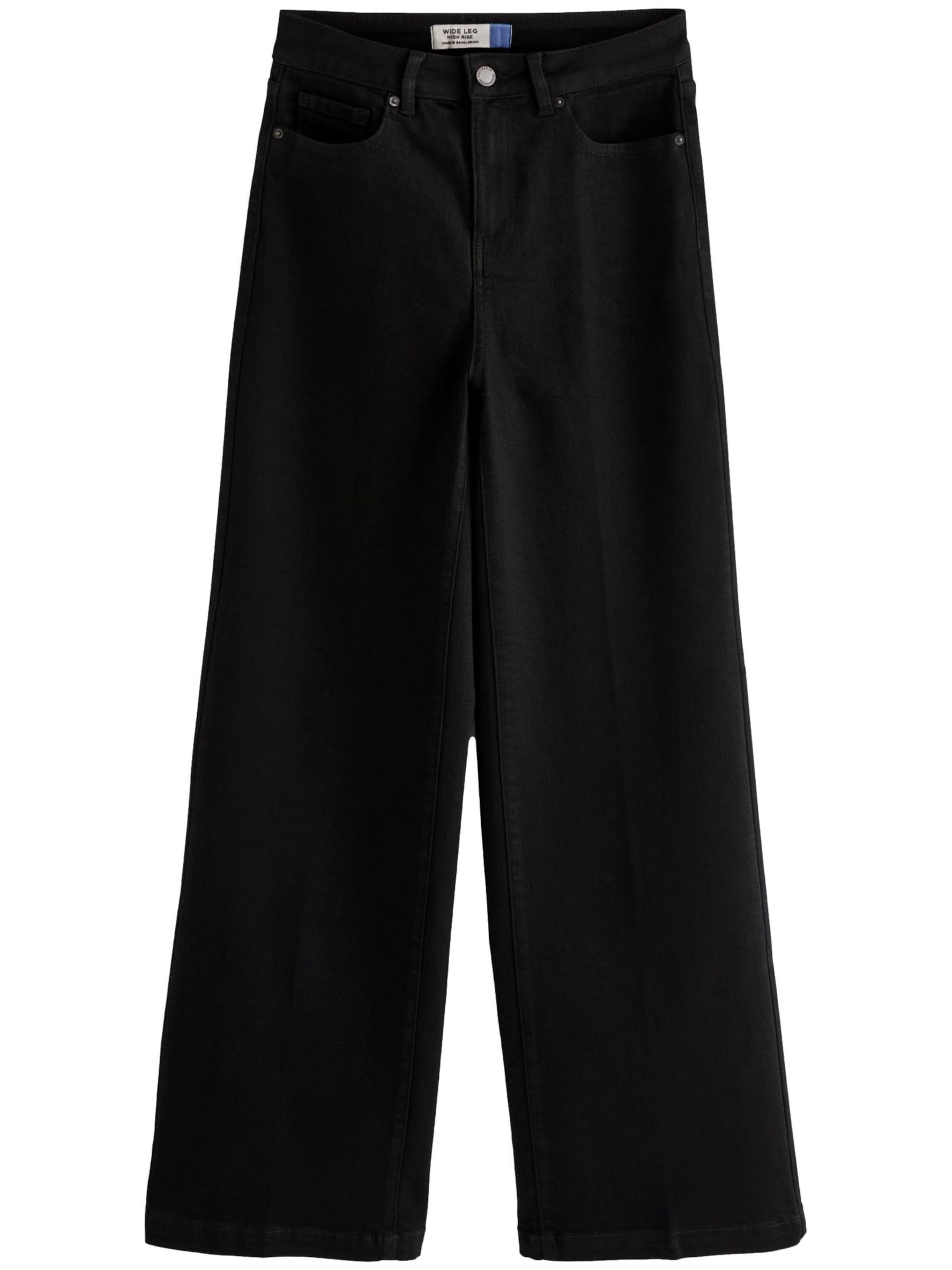 Next Широкий Джинсы в Черный: спереди