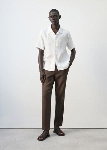 MANGO MAN Regular Chino Pants 'Oyster' in Brown