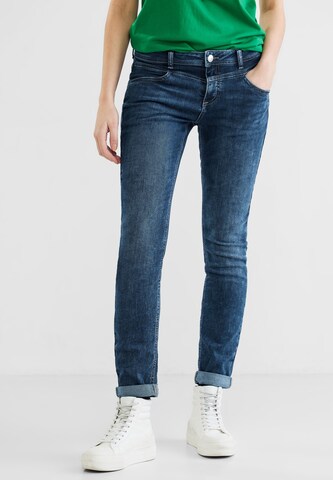 STREET ONE Slimfit Jeans 'QR Jane' in Blauw: voorkant