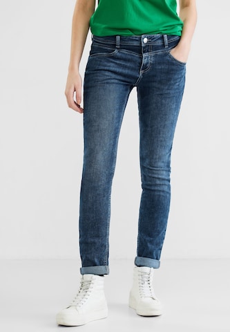 STREET ONE Slimfit Jeans 'QR Jane' in Blauw: voorkant