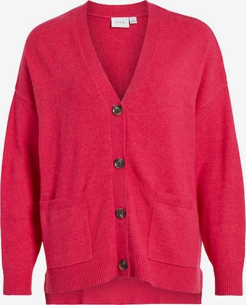 VILA Knit Cardigan in Pink: front