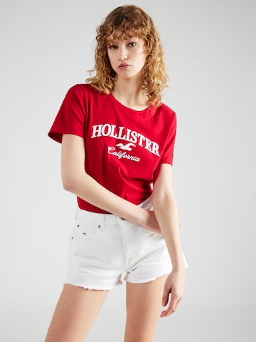 T-shirt HOLLISTER en rouge : devant