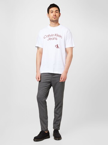 balta Calvin Klein Jeans Marškinėliai