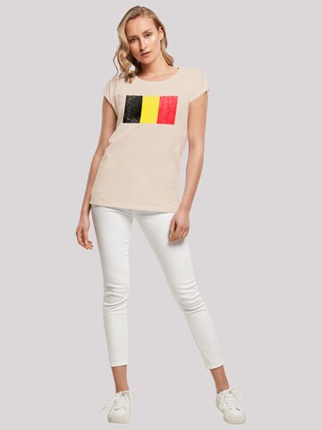 T-shirt 'Belgium Belgien Flagge' F4NT4STIC en beige
