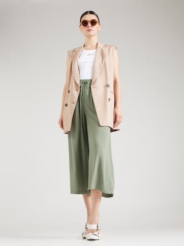 PIECES Wide leg Pants 'NYA' in Green