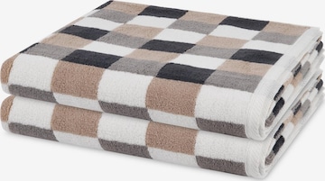 ROSS Towel 'Cashmere feeling Karo' in Brown: front