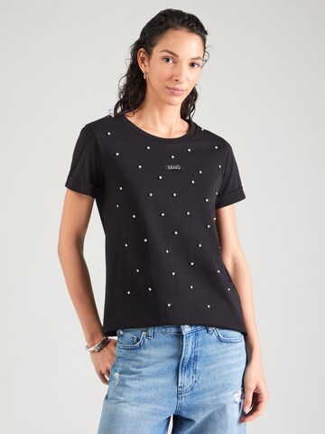 Liu Jo Μπλουζάκι 'ECS' σε μαύρο: μπροστά