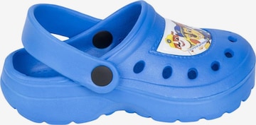 DISNEY Beach & Pool Shoes 'Clogs Paw' in Blue: front