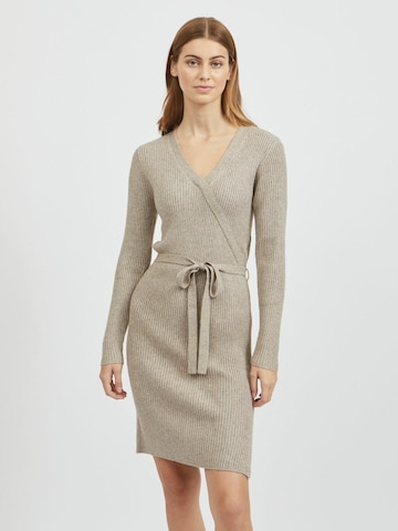 VILA Knitted dress 'RIL' in Beige: front