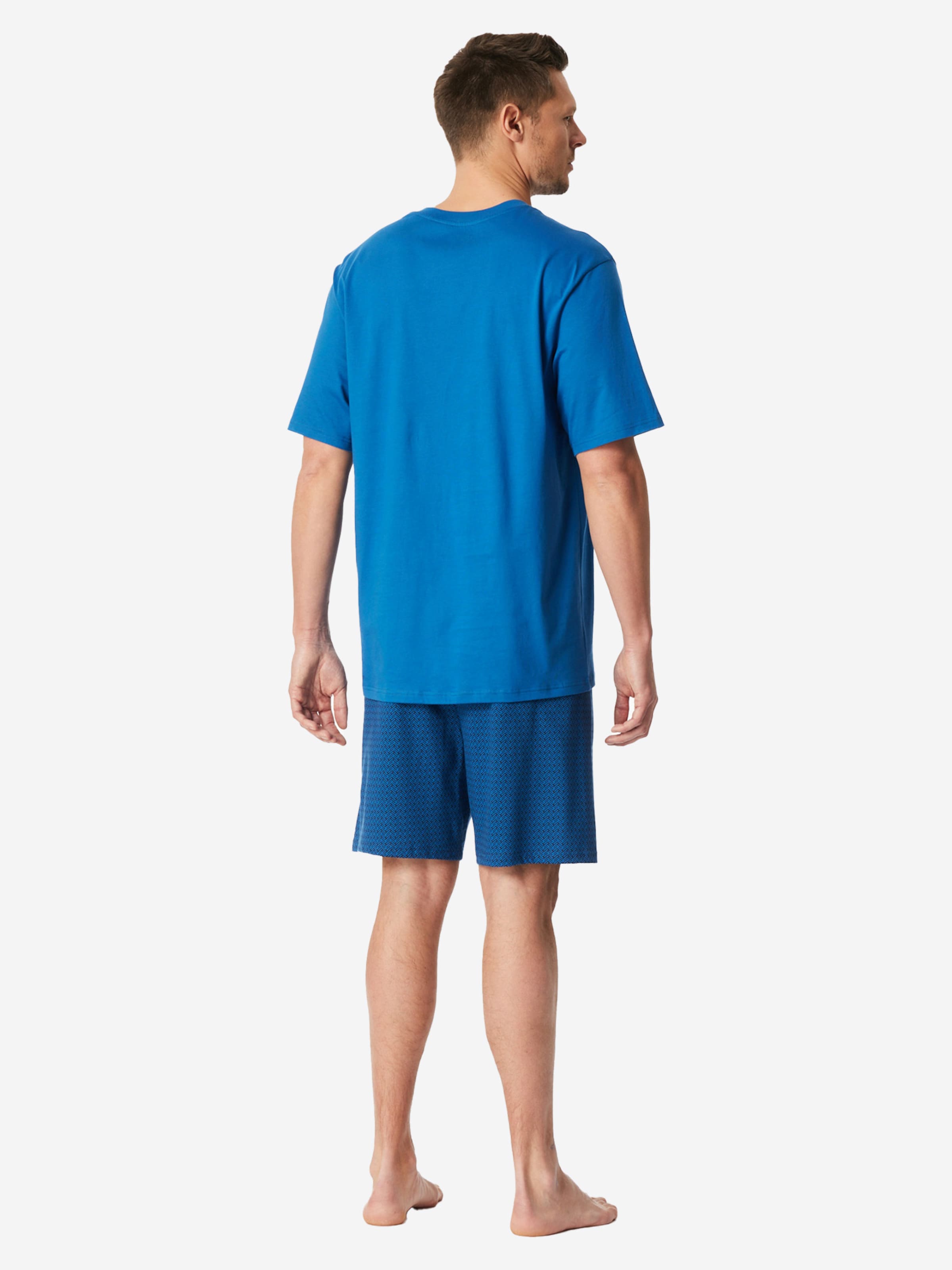 SCHIESSER Pyjama kurz 'Comfort Essentials'‌‌‌‌‌‌‌ in Blau