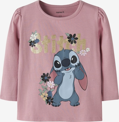 122-128 dydžio Marškinėliai 'NMFJina Stitch' iš NAME IT, spalva – safyro / opalo / Auksas / rausvai violetinė spalva, Prekių apžvalga