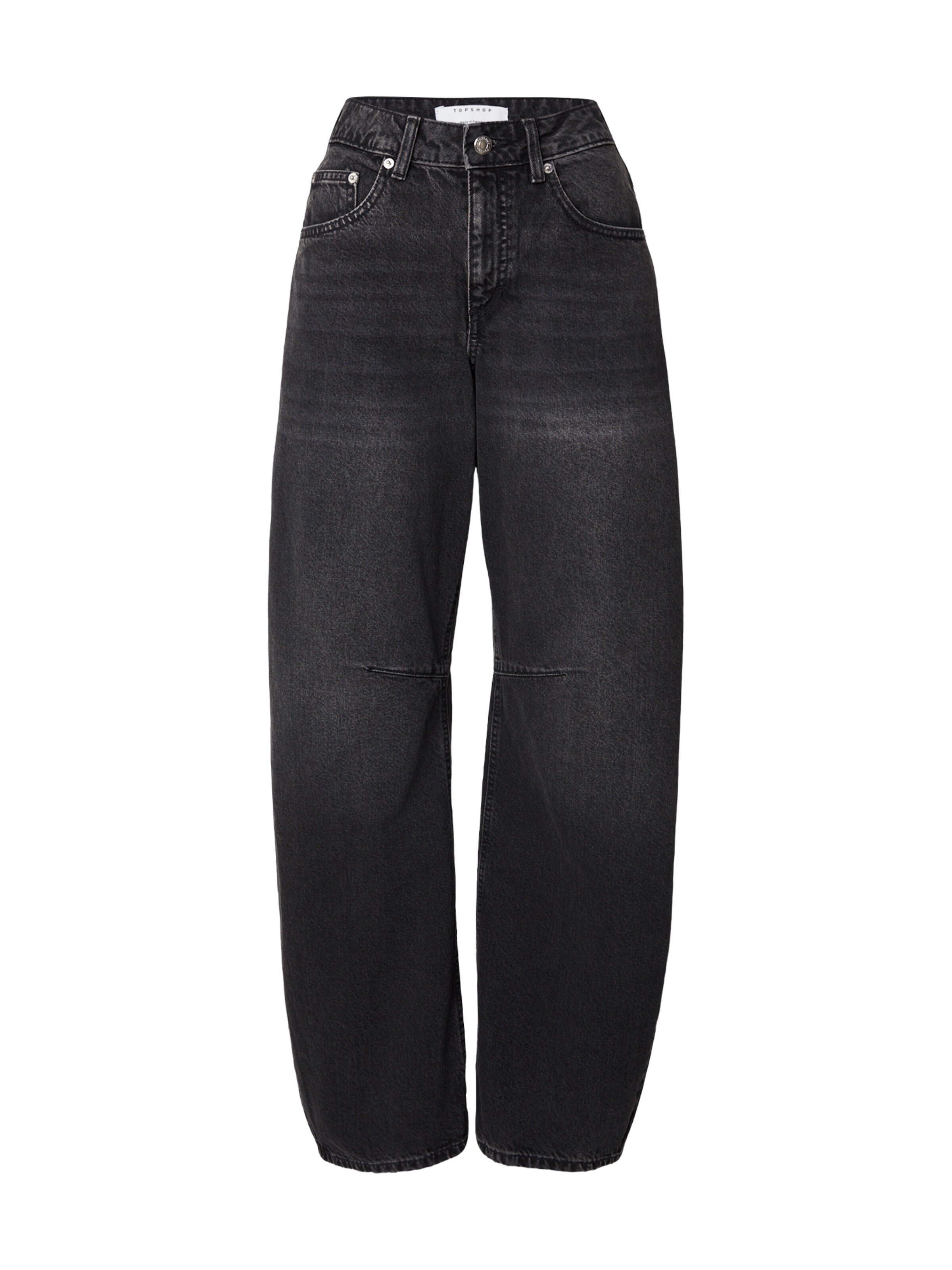 TOPSHOP Barrel Джинсы в Черный: спереди