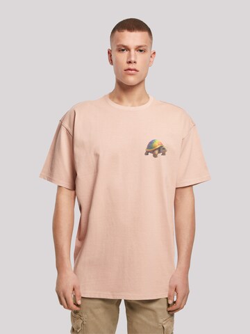 T-Shirt 'Rainbow Turtle' F4NT4STIC en rose : devant