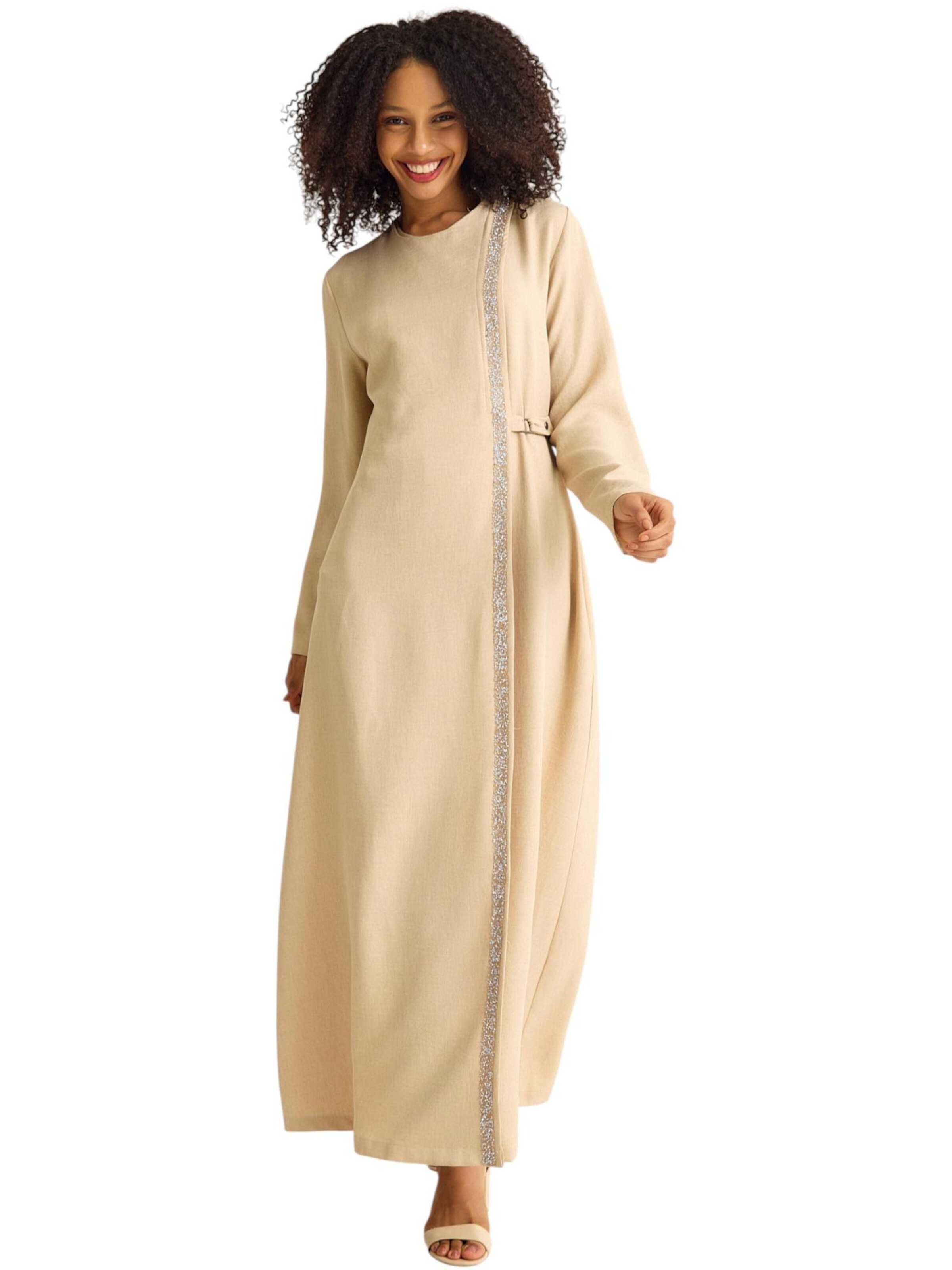 fashionshowcase Jurk 'Leila-Ferace' in Beige