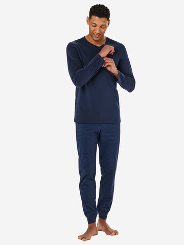 SCHIESSER Long Pajamas ' Casual Essentials ' in Blue