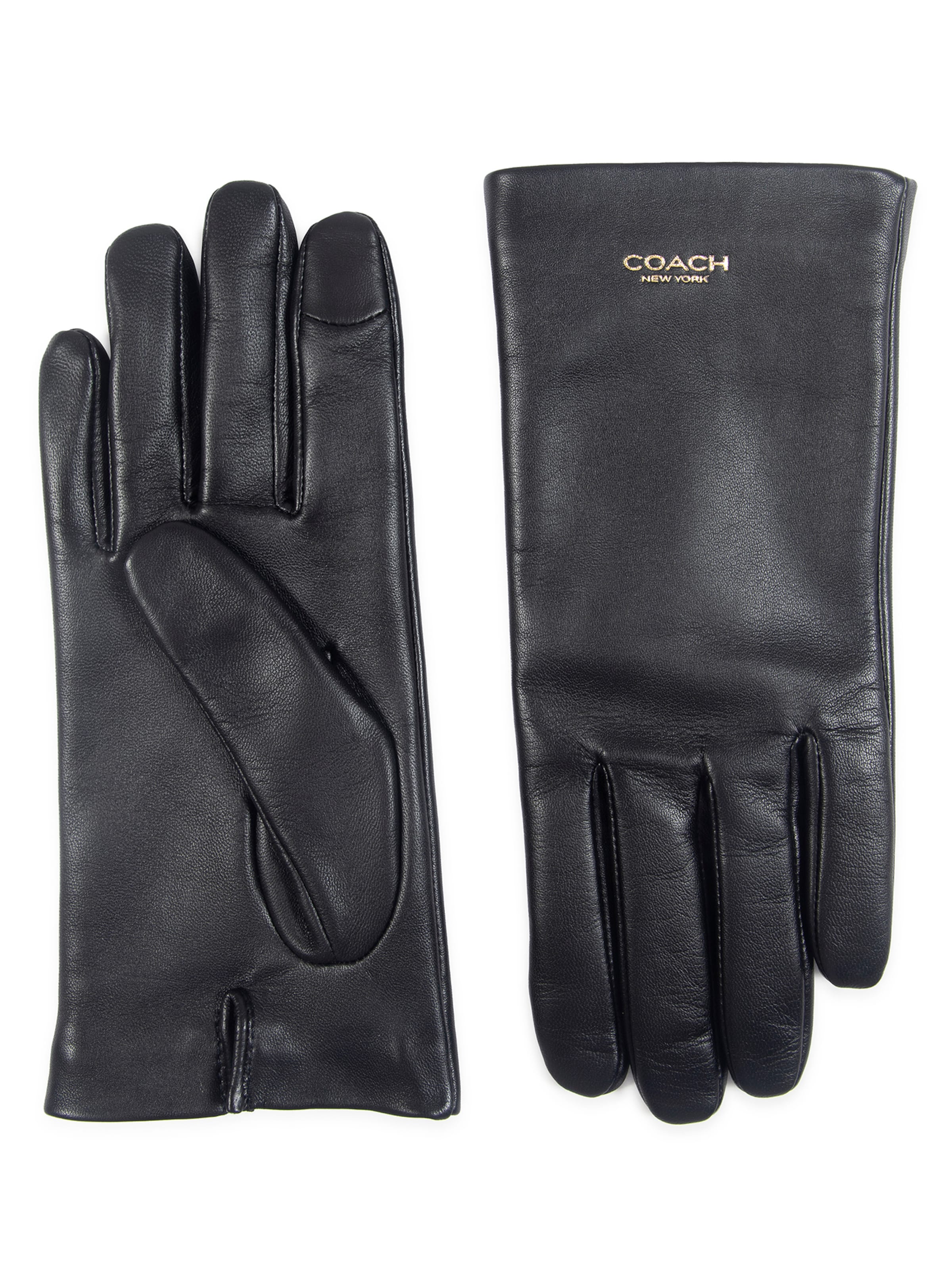 COACH Γάντια με δάχτυλα 'New York' σε μαύρο: μπροστά