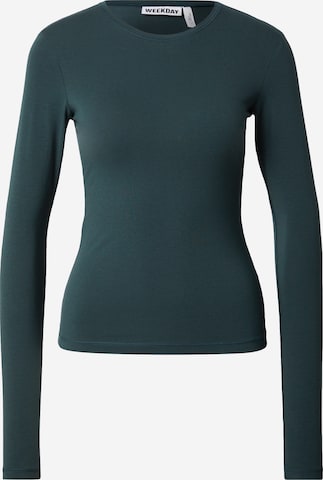 T-shirt WEEKDAY en vert : devant