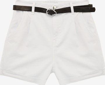 Koton Loose fit Pleat-Front Pants in White: front