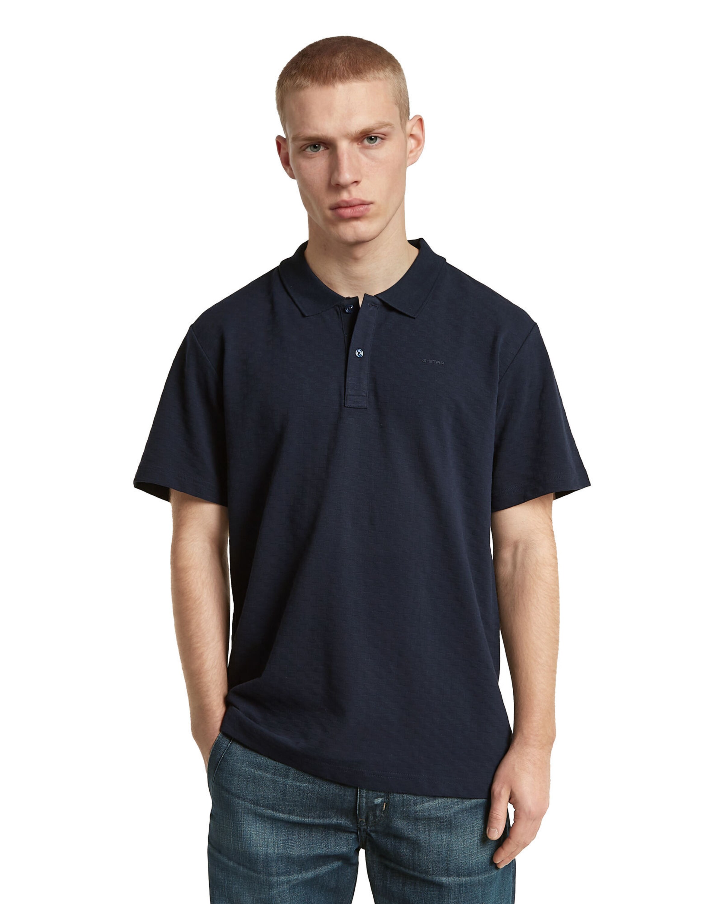 G-STAR Polo - 'Core Regular Jacquard Polo' in Blau: Vorderseite
