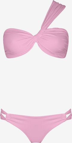 SEA ME SWIM Bandeau Bikini 'BORA BORA' in Pink: front