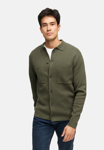 INDICODE JEANS Gebreid vest 'Bellino' in Groen: voorkant