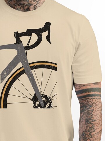 Neverless Shirt 'Rennrad' in Beige