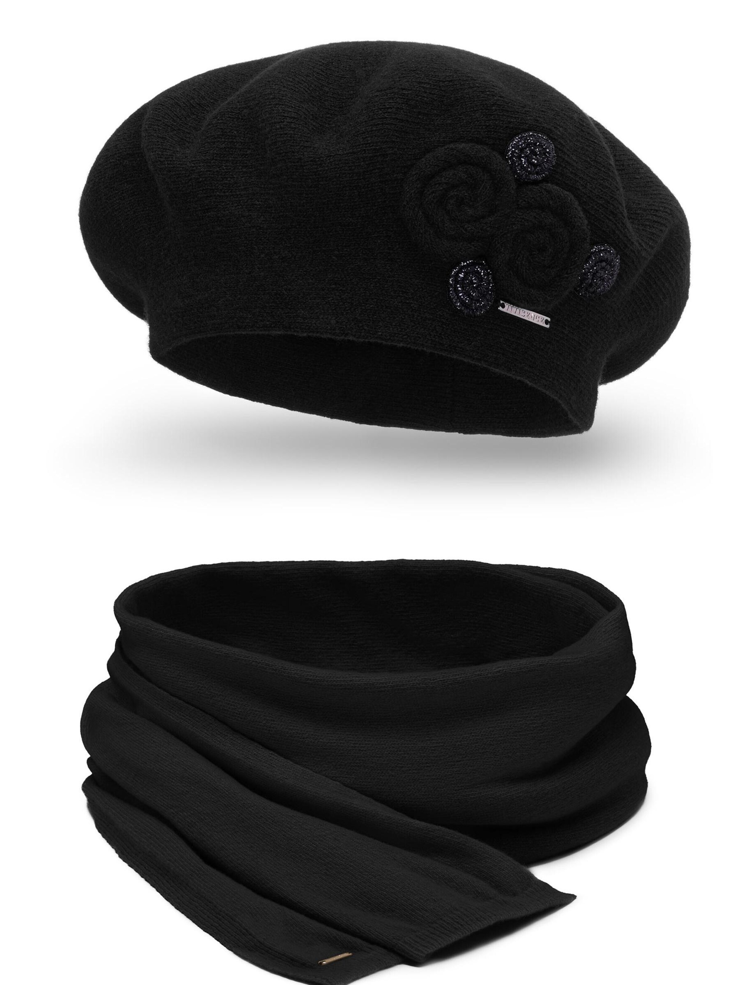 Vivisence Mütze '7037 Set'‌‌ in Schwarz: Vorderseite