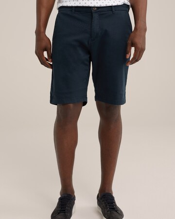 WE Fashion Slimfit Chino kalhoty – modrá: přední strana