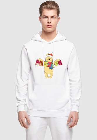 ABSOLUTE CULT Sweatshirt 'Winnie The Pooh - Festive' in Wit: voorkant