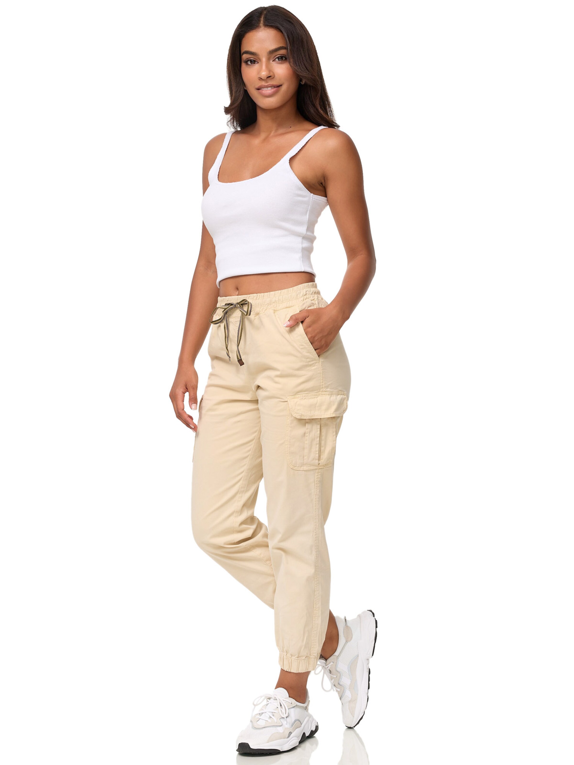 Tazzio Tapered Cargohose 'F600'‌‌‌ in Beige